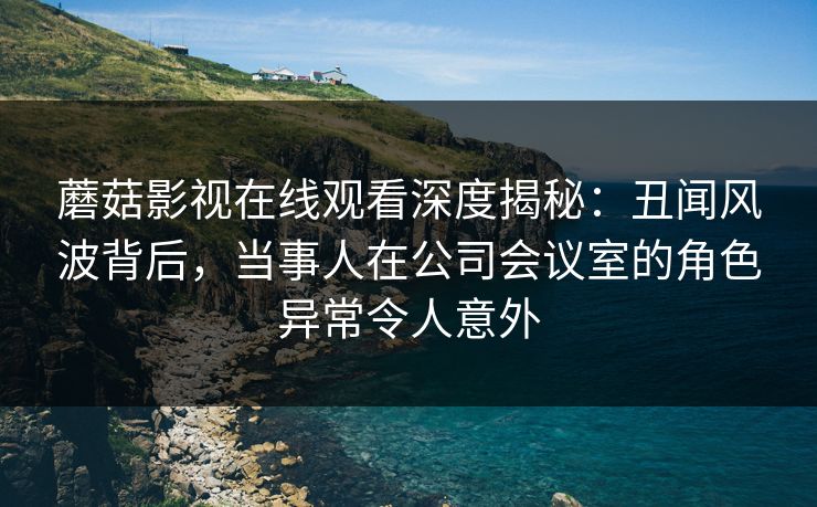 蘑菇影视在线观看深度揭秘：丑闻风波背后，当事人在公司会议室的角色异常令人意外