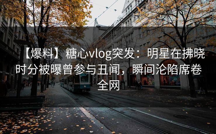 【爆料】糖心vlog突发:明星在拂晓时分被曝曾参与丑闻,瞬间沦陷席卷全网